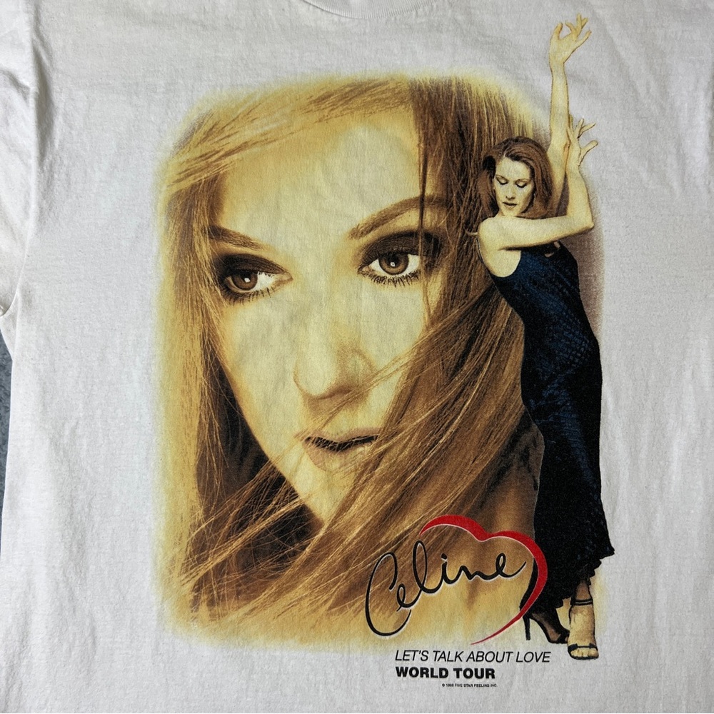 Vintage 1999 Celine Dion Let’s Talk About Love World Tour Size Large T Shirt - Picture 2 of 8
